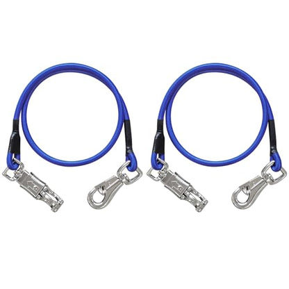 2 Pack Bungee Horse Trailer Ties, 36 Inch Long - color: Blue