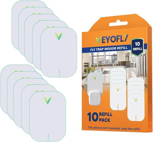 VEYOFLY Official Refill Fruit Fly Traps Indoor, Gnat Trap | 10-Pack - size: 10 Refills