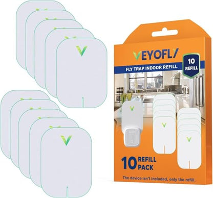 VEYOFLY Official Refill Fruit Fly Traps Indoor, Gnat Trap | 10-Pack - size: 10 Refills