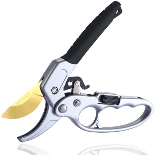 Garden Clippers, Premium Germany Titanium Pruners, 4x cutting power trimming, Pruning Shears, Cutting Rose, Flower, Hedge, Stem, Tree, Sharp Gardening Scissors, Arthritis Weak Hand Snips - style: Titanium -Black