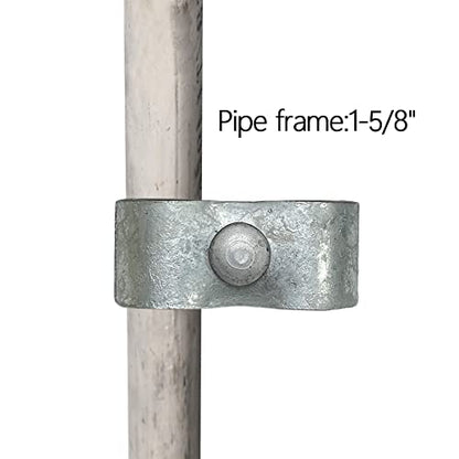 Kenner Chain Link Fence Clamps - 8 Set, 1-5/8" Galvanized Steel Saddle and Kennel Clamps for Pipe Panel Frames - size: 1-5/8"