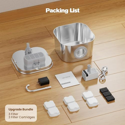 Cat Water Fountain Stainless Steel: Pet Fountains for Cats/Dog Indoor 74oz
