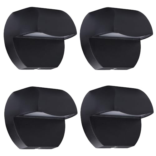 Outdoor Deck Lights LED Landscape Lighting Low Voltage 12V AC/DC | Cast Aluminum Patio Post Step Lights Fence Gazebo Retaining Wall Mounting Light Warm White Textured Black Finish Pack of 4 - color: Black, size: 4-Pack