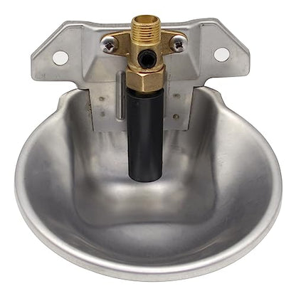 Automatic Goat Sheep Waterer Bowl with Copper Touch Valve,Stainless Steel - color: SILVER