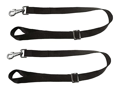 Adjustable Pair of Nylon Replacement Straps for Slow Feed Hay Bags (Black) - color: Black