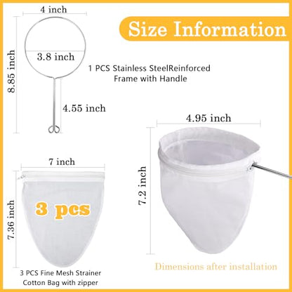 WMKGG Ultra Fine Mesh Strainer Bags, Reusable Mesh Filter Bags - size: Mini Size