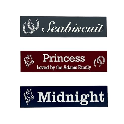 Horse Stall Name Plate Custom Laser Engraved 2x8 Personalized Multiple Attachment Options 21 Color Choices