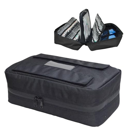 156-Slot Ampoule Case 1-10ml Medical Storage Organizer 12.6" EMT Bag Black | Padded Case Protects Fragile Vials During Transport; Clamshell Design Opens Flat for Quick Inventory and Easy Access