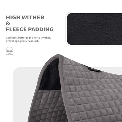 Tackmore All-Purpose Square Quilted Western Saddle Pad, Horse Saddle Pad - color: Light Grey