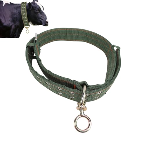 Adjustable 4-Layer Nylon Cow Collar with 2-Rows Metal Buckle