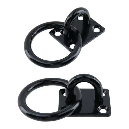 4Pcs 8mm 304 Stainless Steel Square Pad Horse Tie Rings - size: 8mm