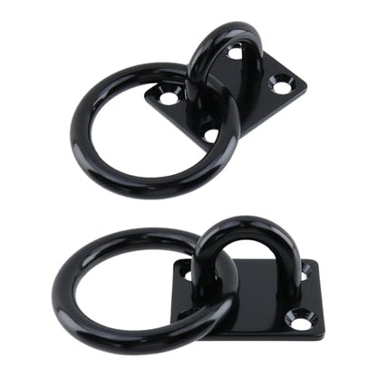 4Pcs 8mm 304 Stainless Steel Square Pad Horse Tie Rings - size: 8mm