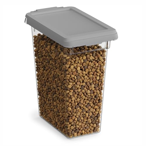 Mighty Tuff 8 lb Pet Food Storage Container with Airtight Lid, Clear