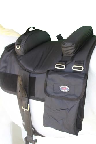 Horse Western Bareback Saddle Pad Trail w/ Pockets Girth Stirrups 39205 - color: Black