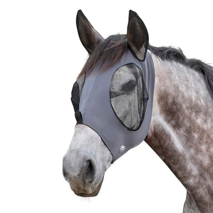 WeatherBeeta Deluxe Stretch Bug Eye Saver with Ears, Grey/Black, Pony - color: Grey/Black, size: Pony
