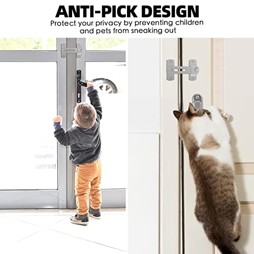 L'aimefois 180 Degree Flip Sliding Barn Door Lock for Privacy (Silver 1) - color: silver 1
