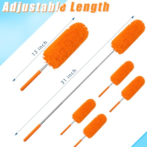 Tanlade 12 Pcs Microfiber Feather Dusters for Cleaning, Orange - color: Orange