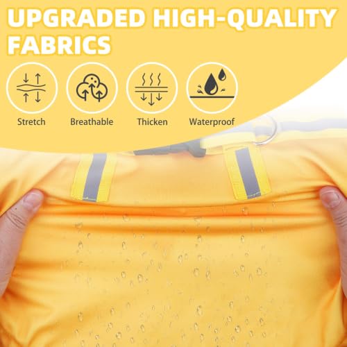 PUPTECK Dog Raincoat with Hood & Harness Built-in, Waterproof Dog Rain Jacket Slicker Poncho Reflective Vest Clothes for Rainy Snowy Winter Cold Days, Yellow S - color: Yellow, size: S (Back 13.2", Chest 18.5", Neck 13.9")