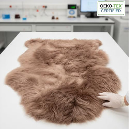 Super Area Rugs Buff Tan Sheepskin Rug Genuine Single 2x3ft Pelt Fluffy Fur Seat Cushion and Chair Cover - color: Tan, size: 2' x 3' (Natural)