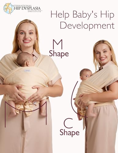 Momcozy Baby Wrap Carrier, Easy-On 2-Piece Design, Air Mesh Cooling - color: Air Mesh-Beige