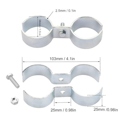 15 Packs 1-1/2 Kennel Clamps, Saddle Clamps, Dog Kennel Clamps, by GENHAKON - size: 15 Packs 1-1/2 Inch