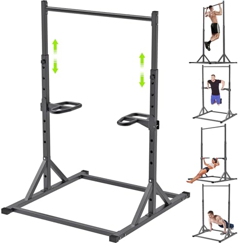 SELEWARE Dip Bar Attachment for Power Rack, 2 x 2 Tube, Multi Grip Handle - color: 2" x 2" Rack with Dip Bar