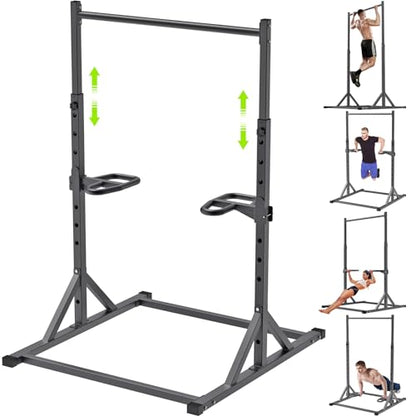 SELEWARE Dip Bar Attachment for Power Rack, 2 x 2 Tube, Multi Grip Handle - color: 2" x 2" Rack with Dip Bar