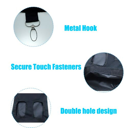 Rabbit Hay Feeder Bag Hanging Guinea Pig Hay Feeder with 2 Holes for Chinchilla Hamster Bunny Small Animal Pet Storage Pouch Black