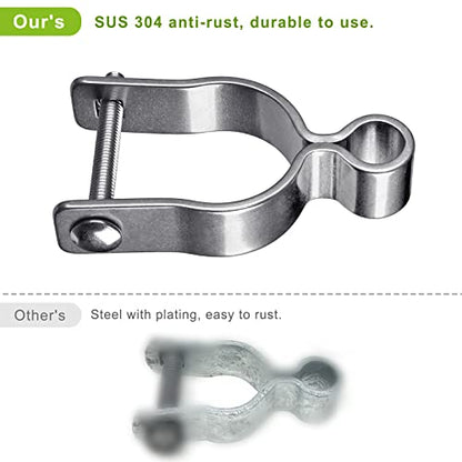 Insaga 304 Stainless Steel Gate Hinges 2Pcs for 1-3/8" Chain Link Fence Post, Heavy Duty Female Hinges with 5/8" Pin, Nut/Bolt Included - Fit Barn, Farm, Cattle Gates - color: Female-1-3/8''-2pcs