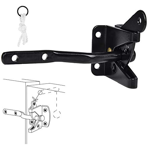 Heavy Duty Gate Hardware Kit,with Self Locking Gate Latch,2 PCS 6inch T-Hinges,1 PC 6.5inch Gate Handle