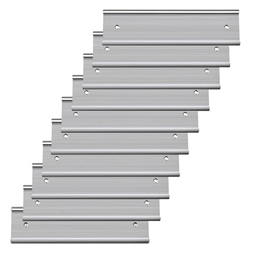 SINYUDUN 10 Pack 2” x 8”Aluminum Name Plate Holders for Door or Wall - color: Silver
