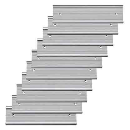 SINYUDUN 10 Pack 2” x 8”Aluminum Name Plate Holders for Door or Wall - color: Silver