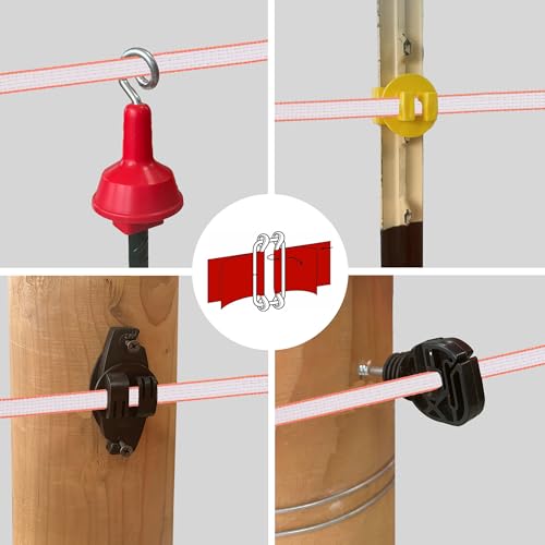 Electric Fence Tape 1/2 inch, Electric Fence Poly Tape 6ss Conductors 1312' - color: 0.5 in, size: 1312 FEET