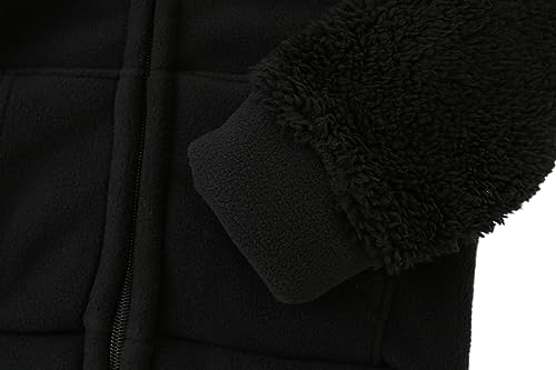 Toddler Winter Coats Baby Boys Girls Fuzzy Sherpa Fleece Jackets - color: Z-black, size: 2-3T