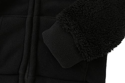 Toddler Winter Coats Baby Boys Girls Fuzzy Sherpa Fleece Jackets - color: Z-black, size: 2-3T