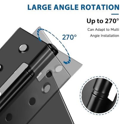 3.5 Inch Heavy Duty Gate Hinges, 2 Pack Black Iron Door Hinges | Solid Iron, Black Powder Coated; Rust and Corrosion Resistant; for Wooden Gates, Barn Doors, Shed, Fence; Screws Included
