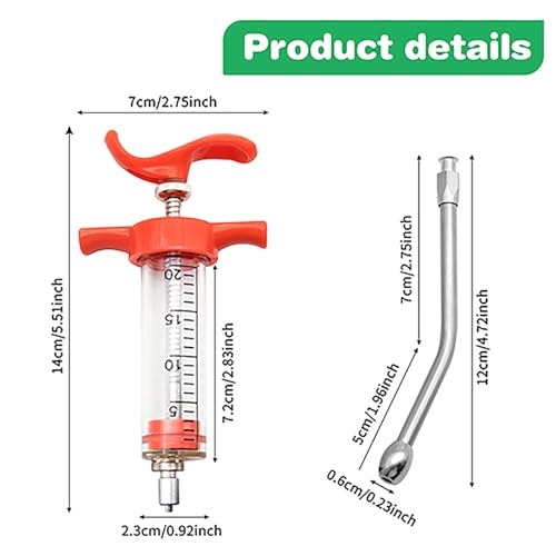 2 Pieces Goat Syringe, 20ML,Adjustable Dosage,Reusable
