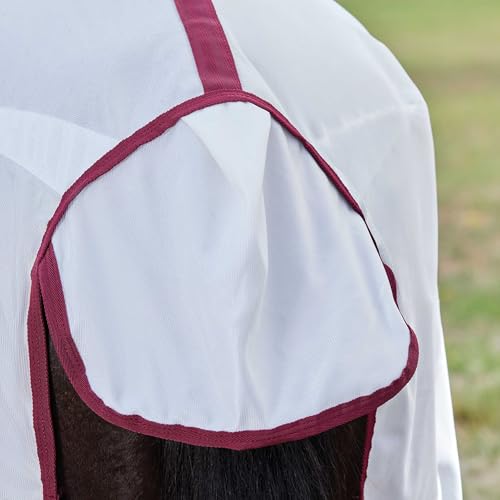 WeatherBeeta ComFiTec Essential Fly Sheet Combo, White/Burgundy, 87" - color: White/Burgundy, size: 87"