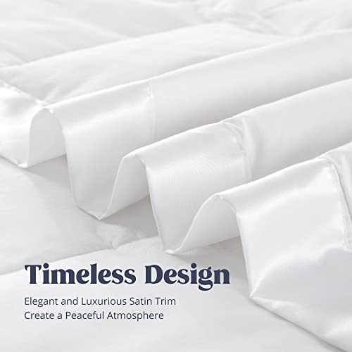 puredown® Blankets King Size - Soft Lightweight Down Blanket for Bed, Cozy Warm Luxury Bed Blanket with Satin Trim, White (108"X90") - color: 01 White, size: King