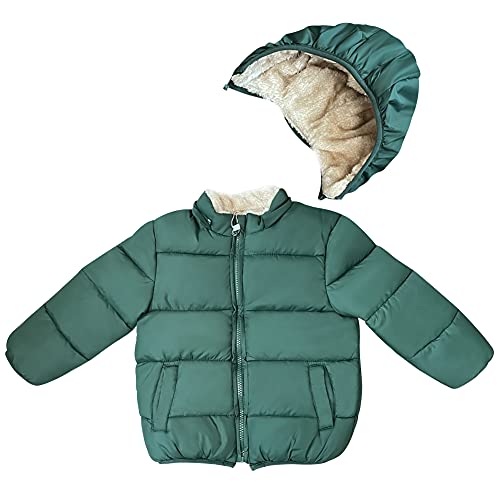 GOODKIDS Baby Girls Boys' Winter Fleece Jackets with Hooded Toddler Warm Lined Coat Outer Clothing 1-6 Years - color: Green, size: 4-5T