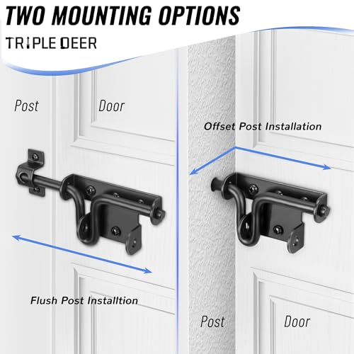 Slide Bolt Gate Latch, Heavy Duty Slide Latches with Padlock Hole, 2 Pack