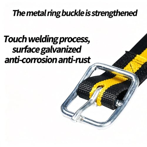 Heavy Duty Cow Collar Adjustable Livestock Neck Strap for Cattle, Horses & Sheep, High-Strength Polyester Ranch Collar with Metal D-Ring, 1.8 Ton Tensile Strength, Yellow