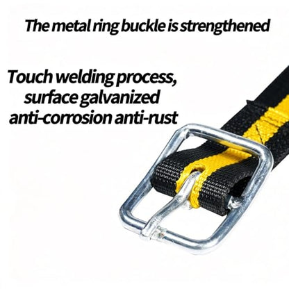 Heavy Duty Cow Collar Adjustable Livestock Neck Strap for Cattle, Horses & Sheep, High-Strength Polyester Ranch Collar with Metal D-Ring, 1.8 Ton Tensile Strength, Yellow