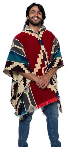 Alpaca Land, Handmade Ecuadorean Alpaca Wool Ponchos - color: Red Otavalo