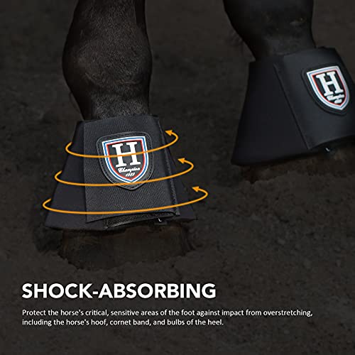 Harrison Howard Horse Neoprene Bell Boots Provide Long-Lasting Protection for Your Horse Sold in Pairs Black - size: Extra Full (X-Large)