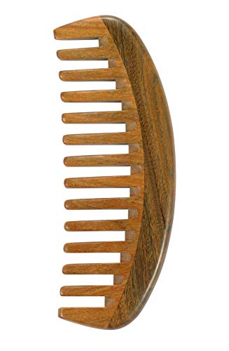 Louise Maelys Wooden Wide Tooth Comb For Curly Hair - color: Moon comb