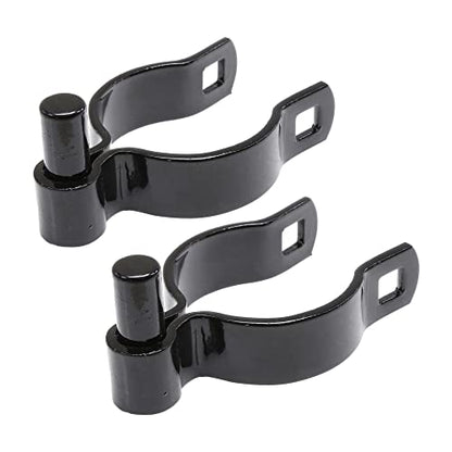 2 1/2" (2 3/8" OD) x 5/8" Black Male Gate Frame Hinges for Chain Link Fence Post | Hinges with Bolts | Pack of 2