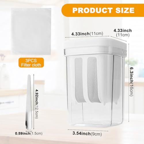 Greek Yogurt Strainer, 1.16 Quarts Whey Separator with Bag & Spoon
