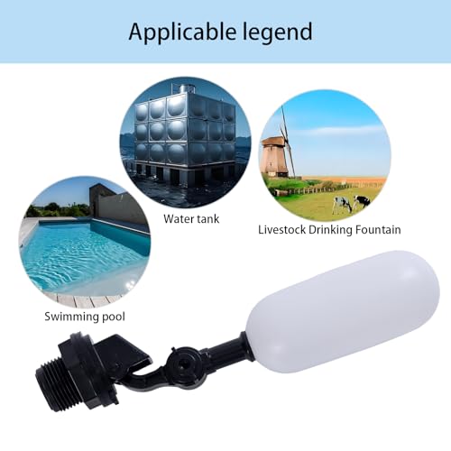 3 Pack 3/4 Inch Adjustable Float Ball Valve Kit for Automatic Water Level Control in Tanks, Ponds, Aquariums – Versatile Mini Valves for Livestock and Hydroponics(Black)
