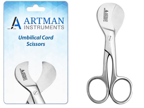 ARTMAN INSTRUMENTS 4" Pet Umbilical Cord Scissors | Sharp Stainless Steel | Smooth Working for Umbilical Cord, Sutures, Veterinary and Surgical Use |
